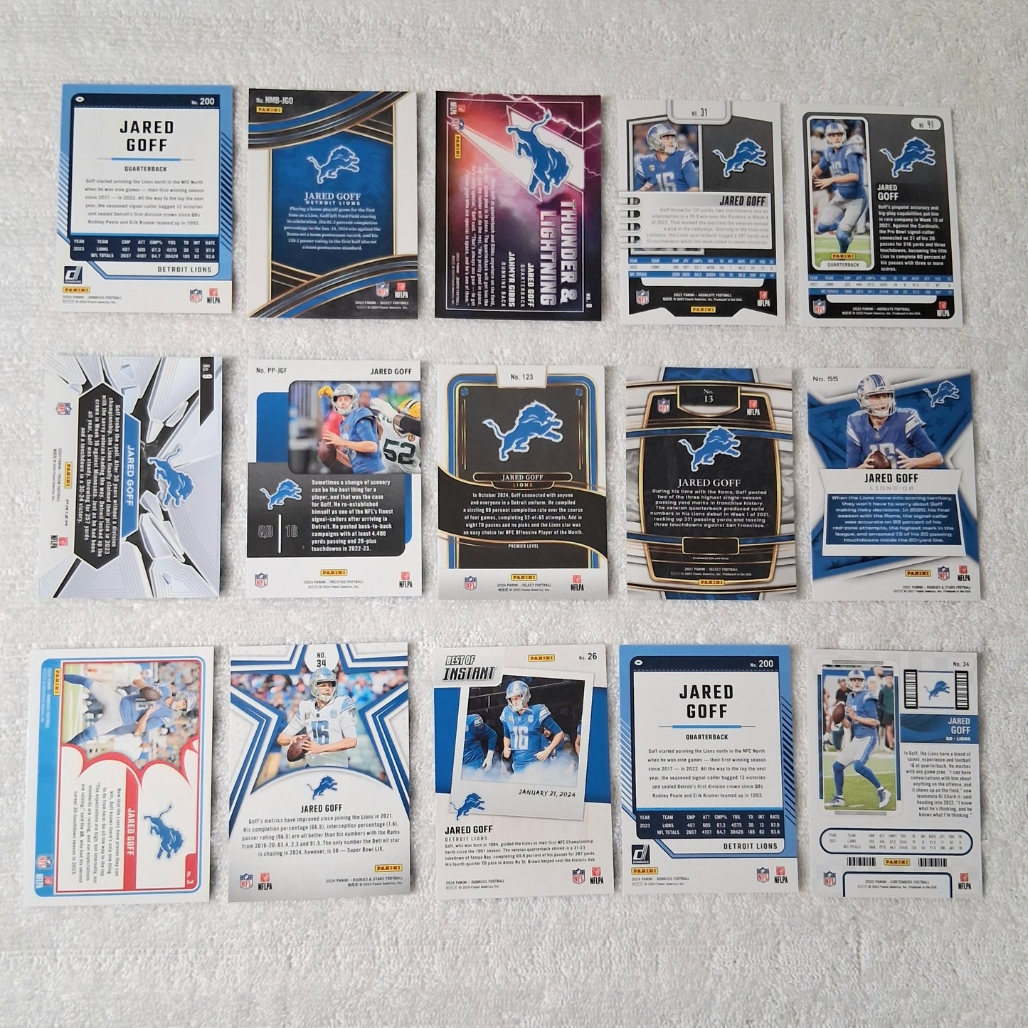 Jared Geoff Detroit Lions 15 Card Lot