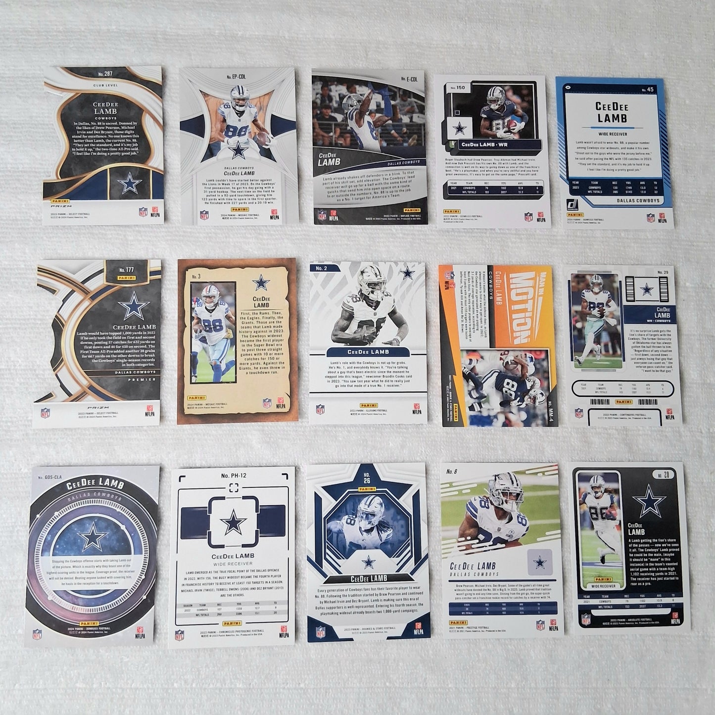 CeeDee Lamb Dallas Cowboys 15 Card Lot