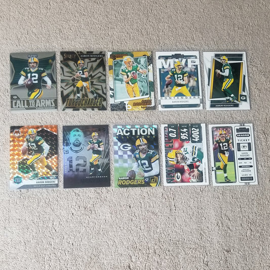 Aaron Rodgers Green Bay Packers 10 Card Lot