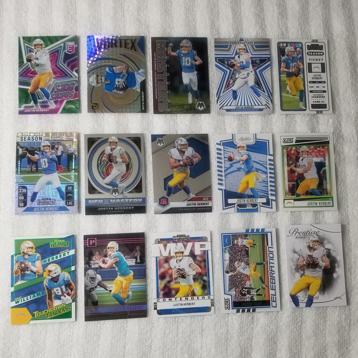 Justin Herbert Los Angeles Chargers Lot of 15
