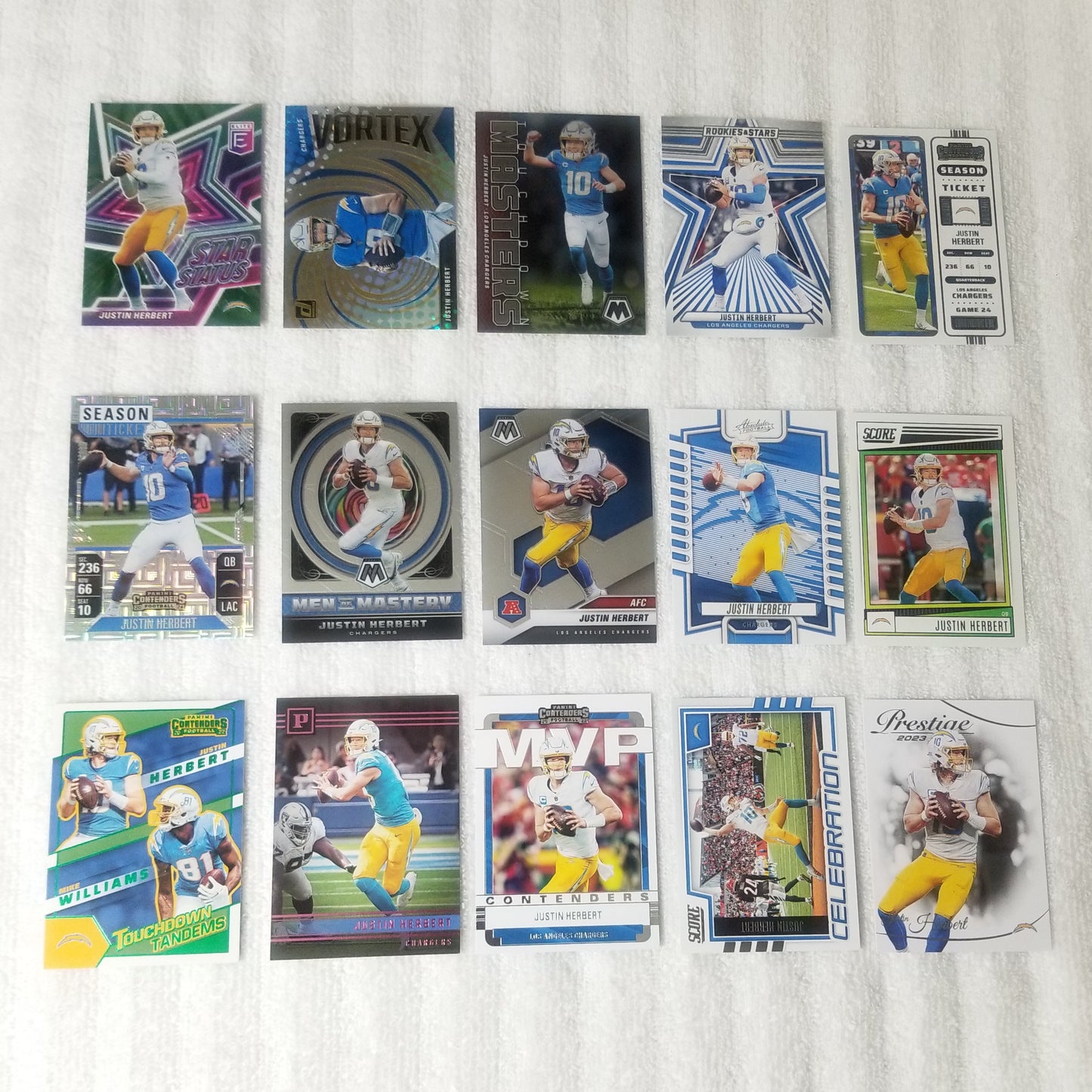 Justin Herbert Los Angeles Chargers 15 Card Lot