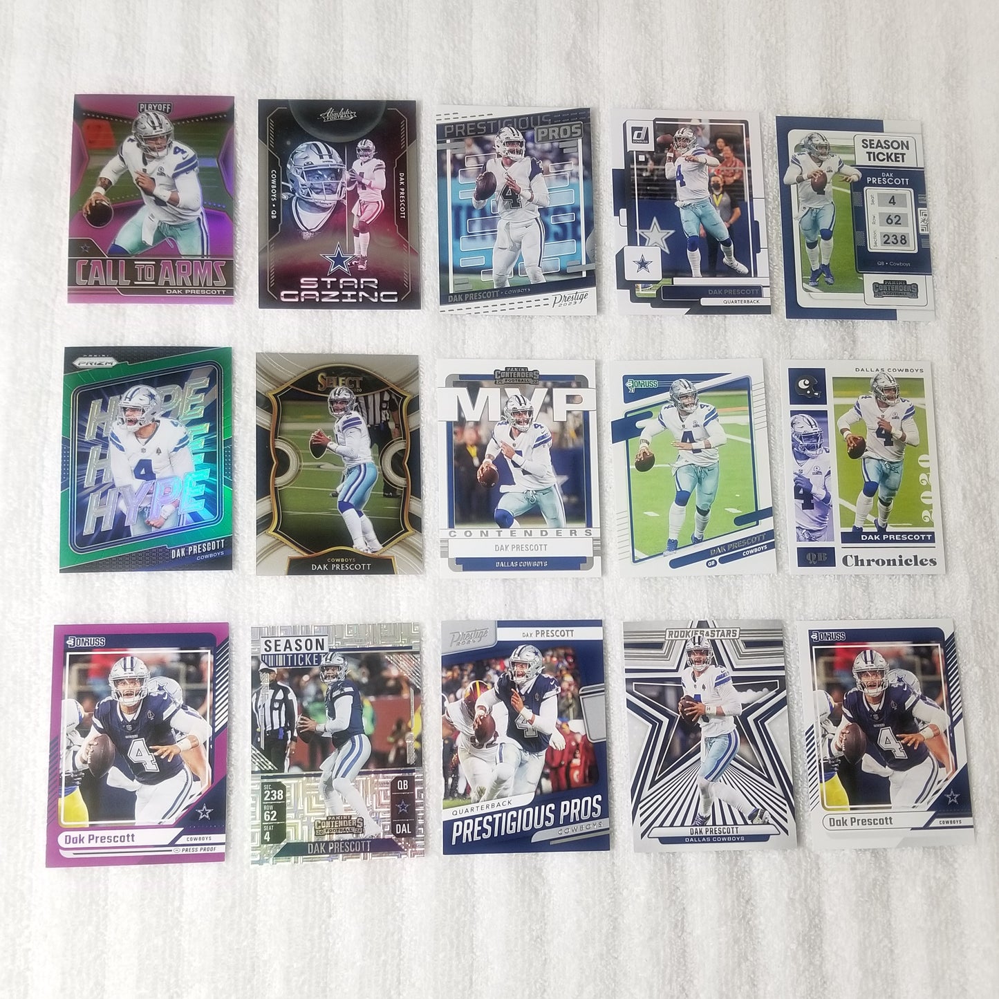 Dak Prescott Dallas Cowboys 15 Card Lot