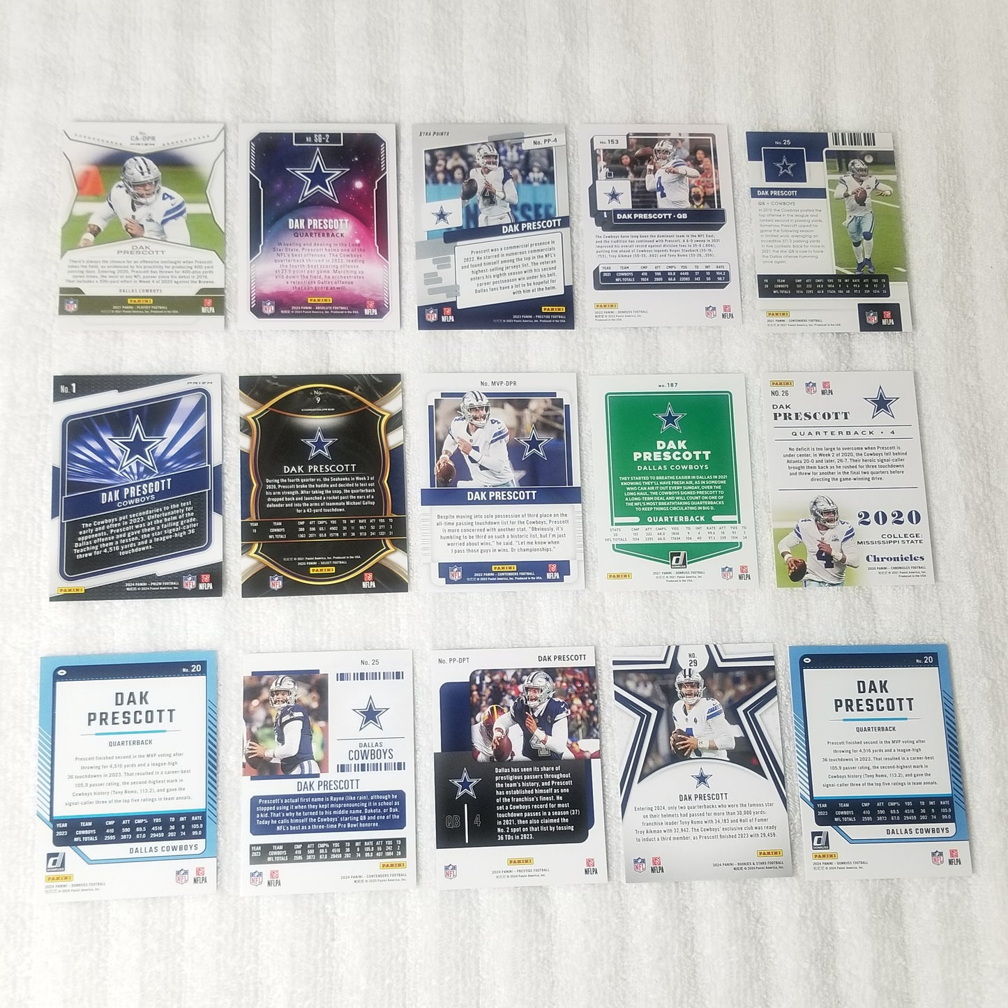 Dak Prescott Dallas Cowboys 15 Card Lot
