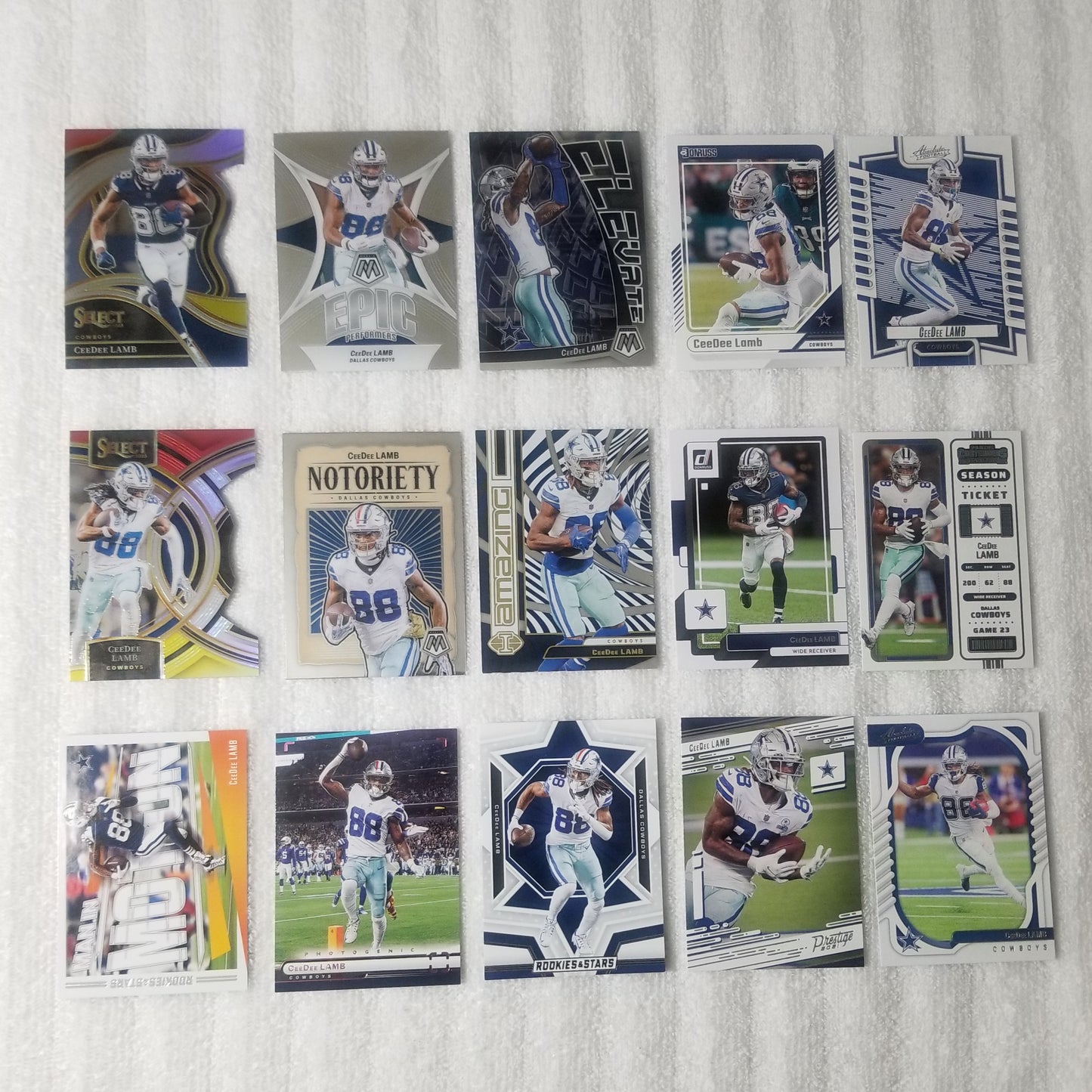 CeeDee Lamb Dallas Cowboys 15 Card Lot