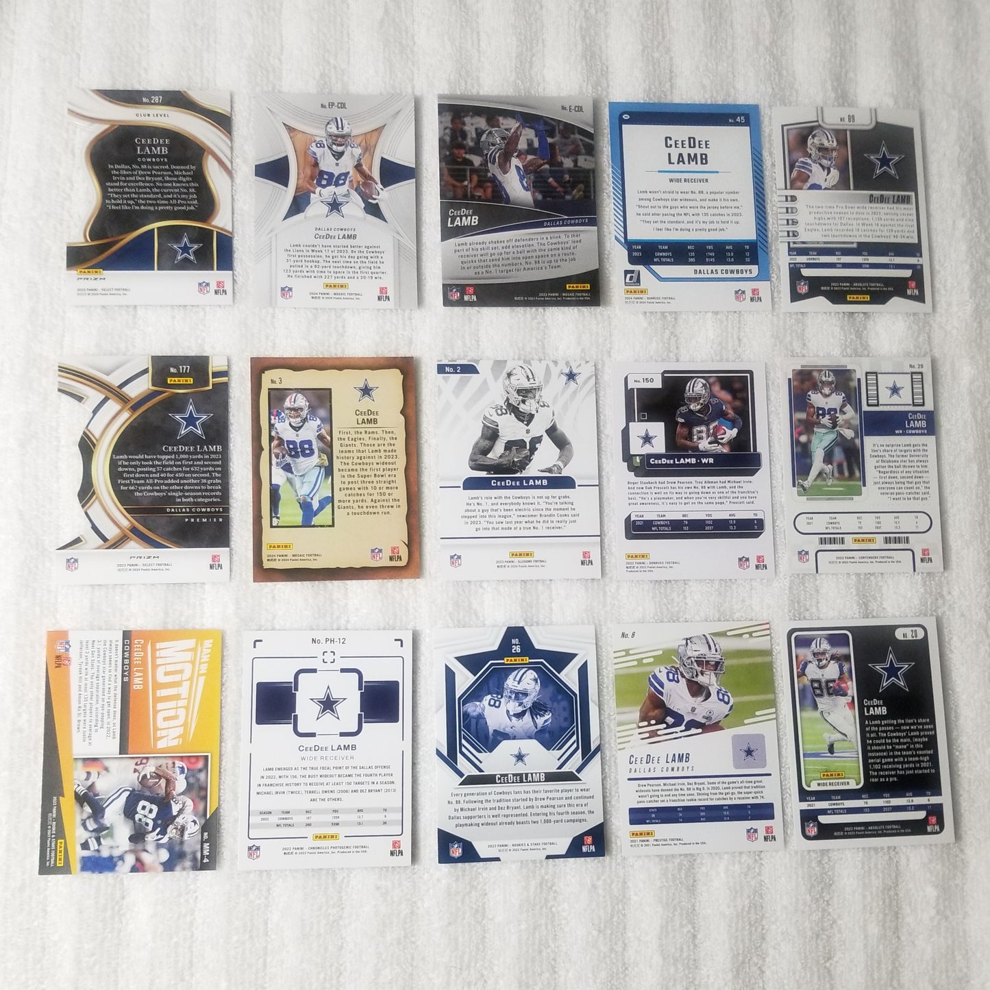CeeDee Lamb Dallas Cowboys 15 Card Lot