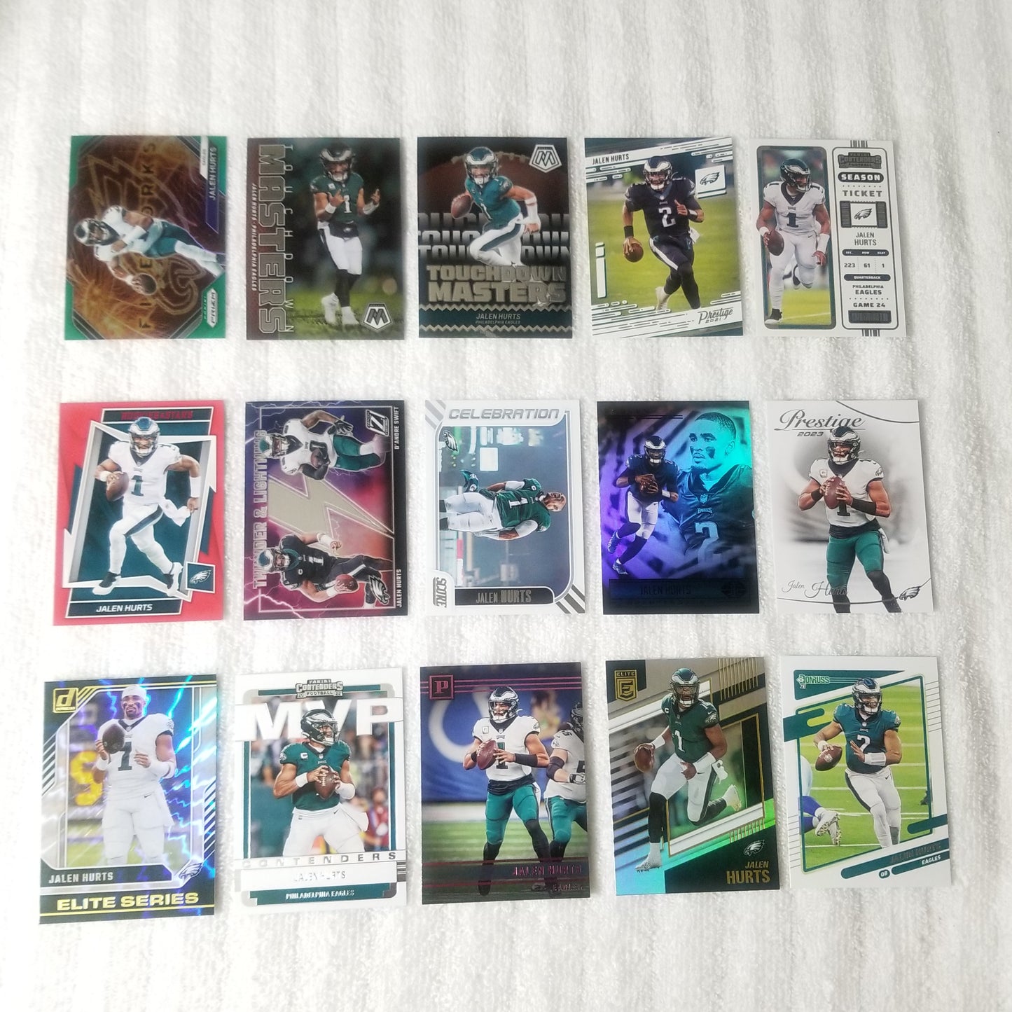 Jalen Hurts Philadelphia Eagles 15 Card Lot
