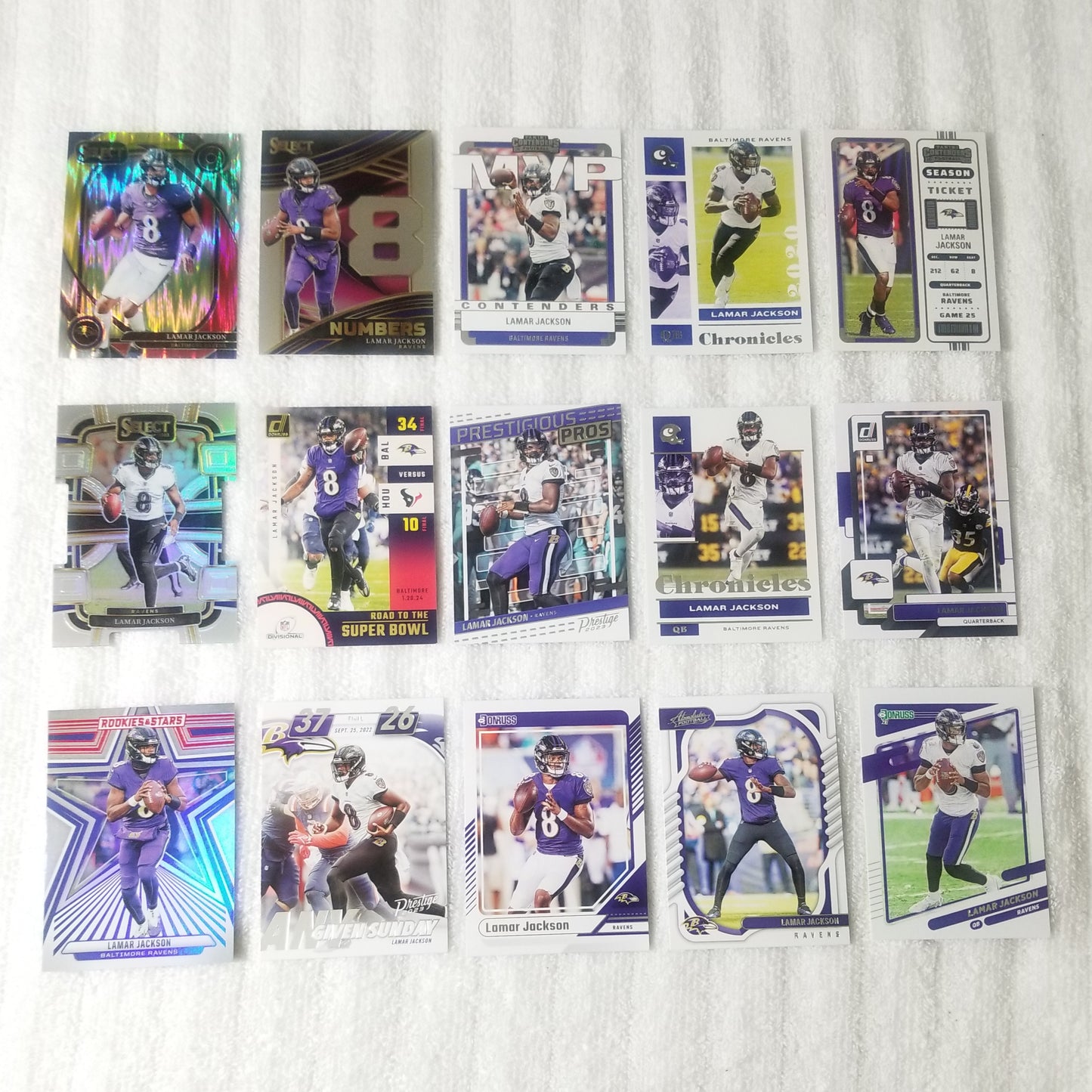 Lamar Jackson Baltimore Ravens 15 Card Lot