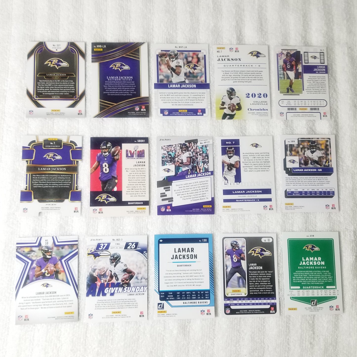 Lamar Jackson Baltimore Ravens 15 Card Lot