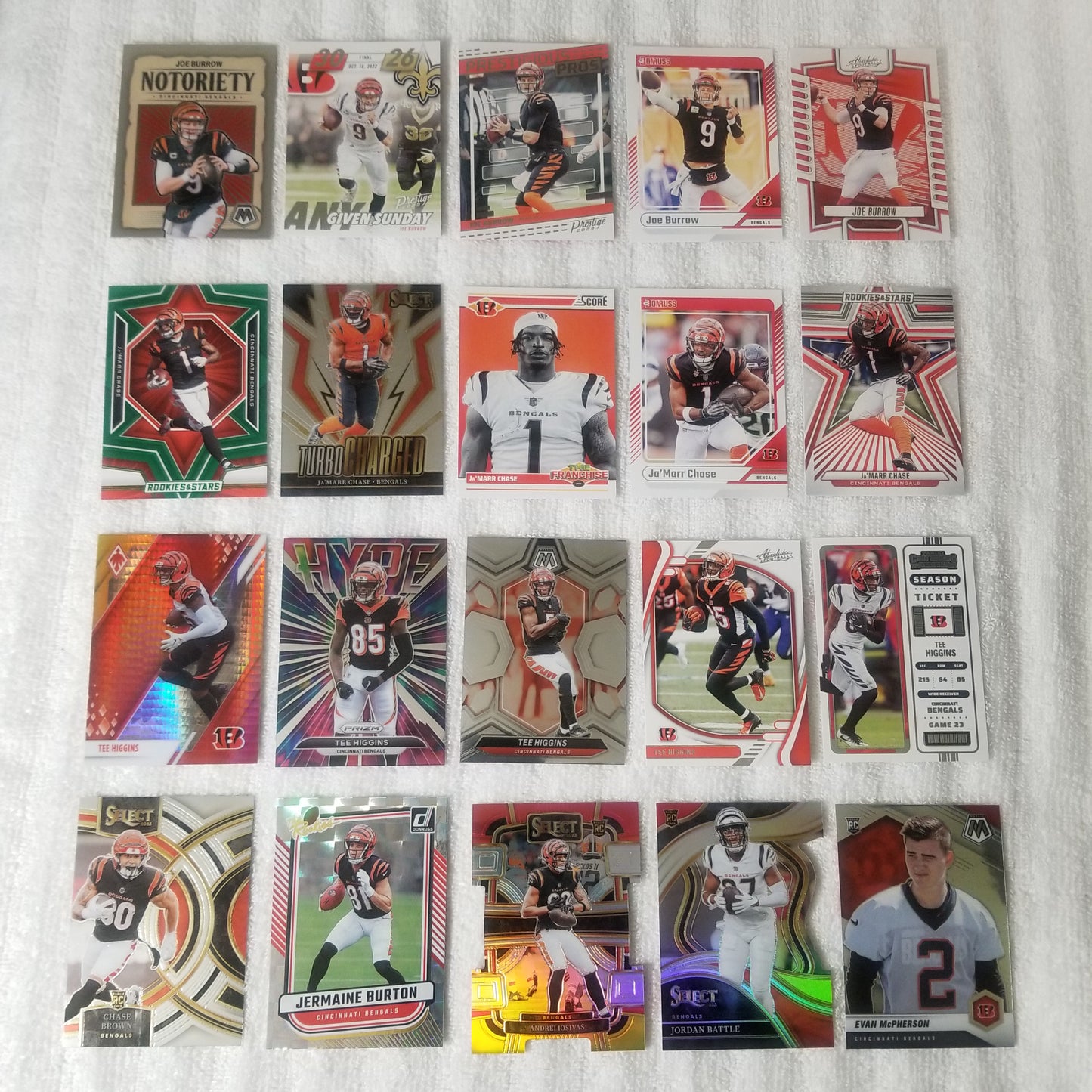 Cincinnati Bengals 20 Card Team Lot