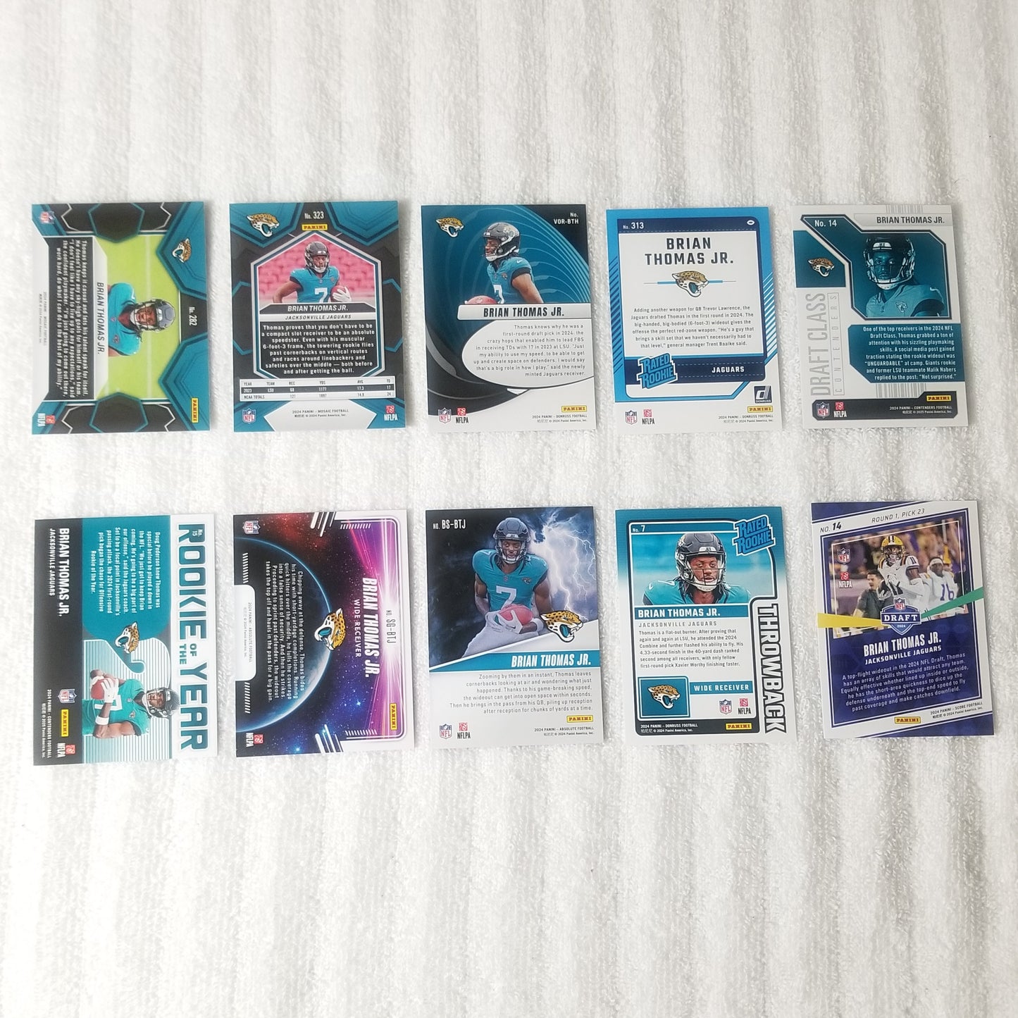 Brian Thomas Jr. Jacksonville Jaguars 10 Card Rookie Lot