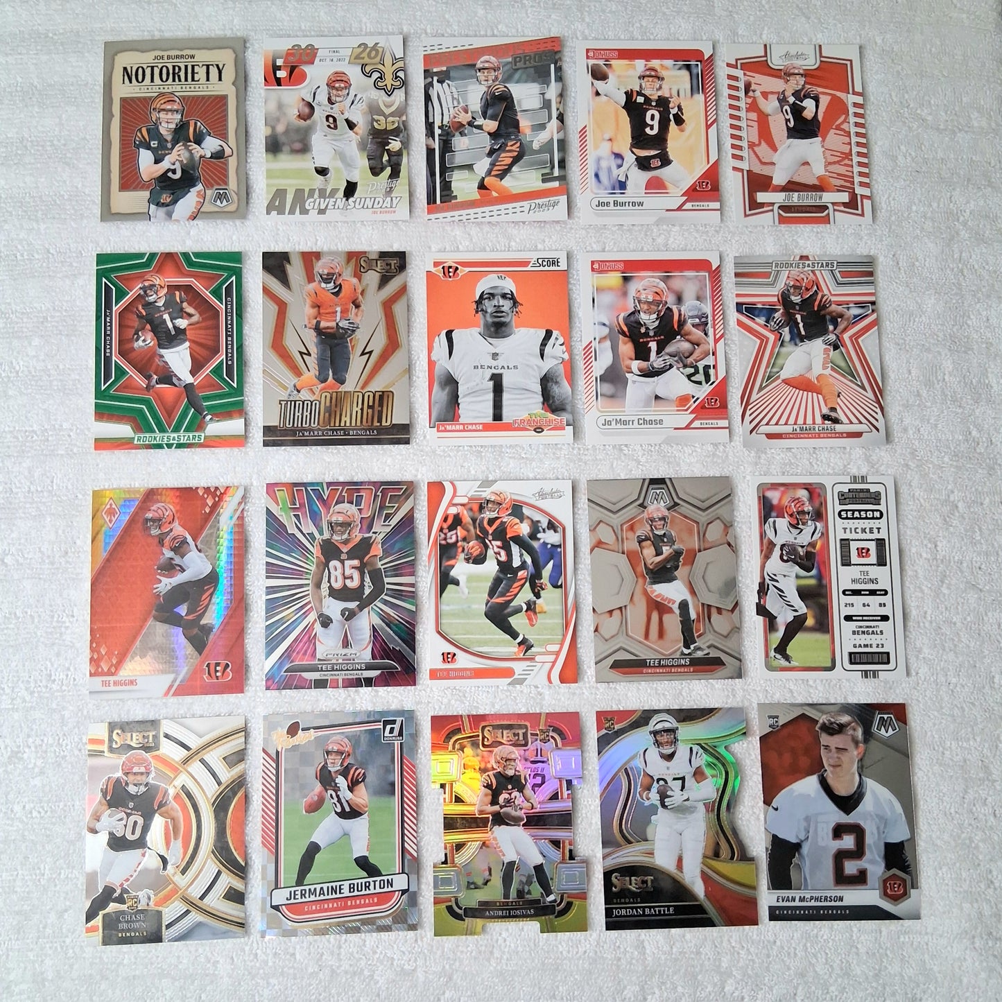 Cincinnati Bengals 20 Card Team Lot