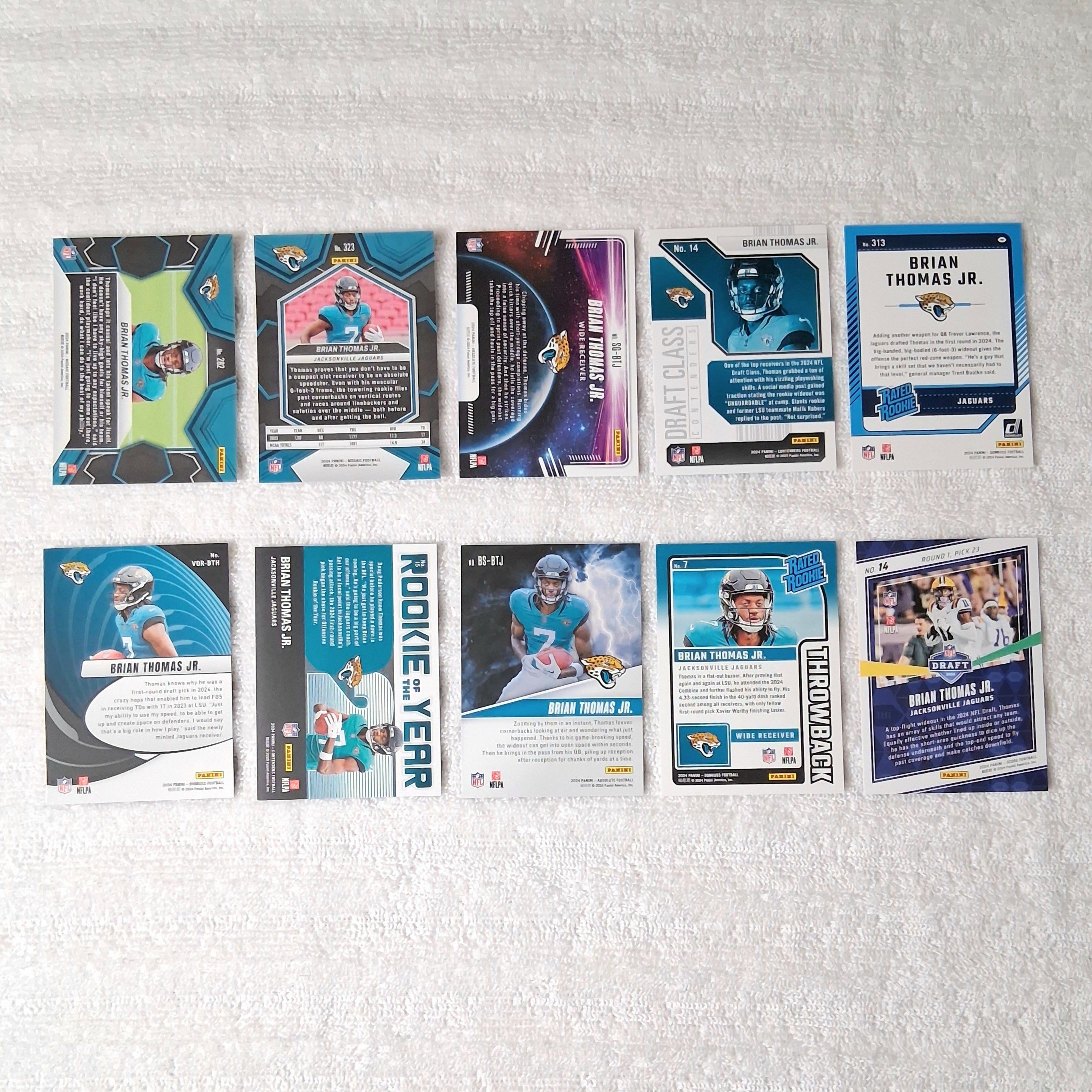 Brian Thomas Jr. Jacksonville Jaguars 10 Card Rookie Lot