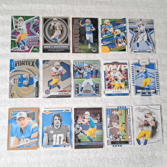 Justin Herbert Los Angeles Chargers 15 Card Lot