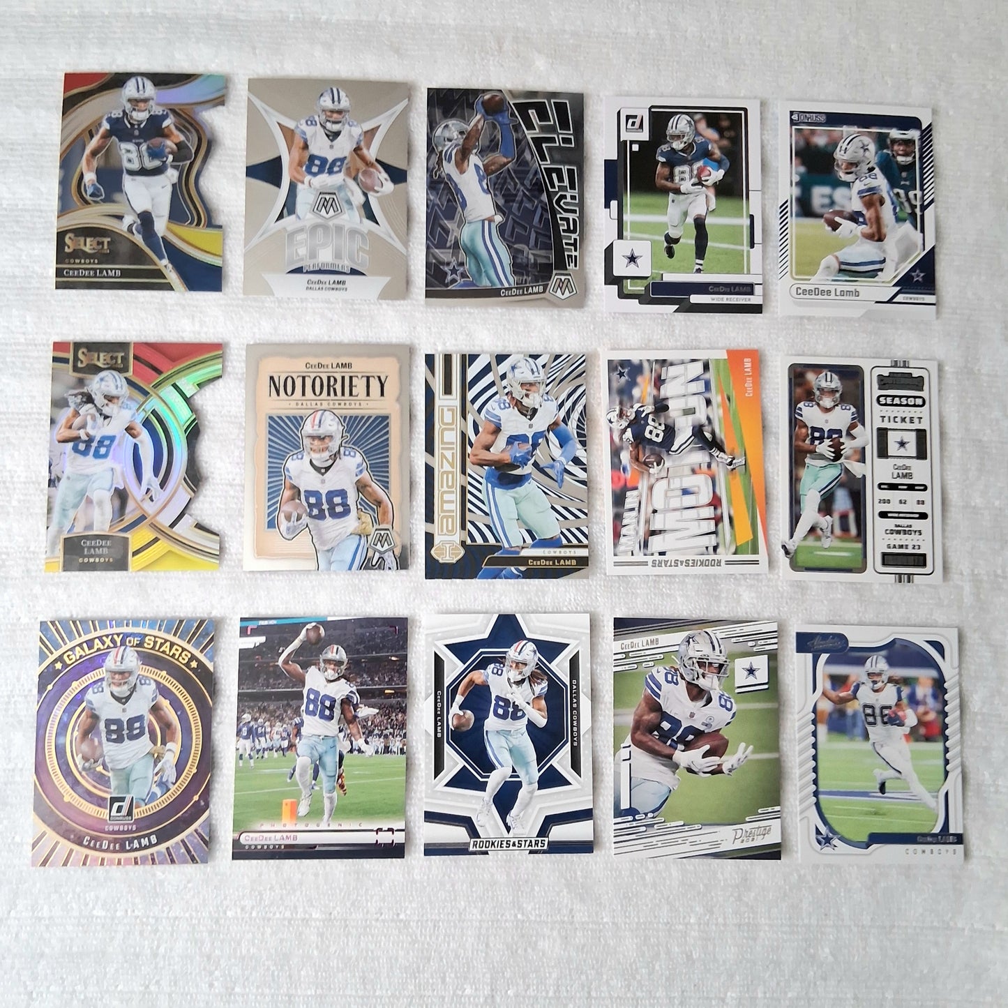 CeeDee Lamb Dallas Cowboys 15 Card Lot