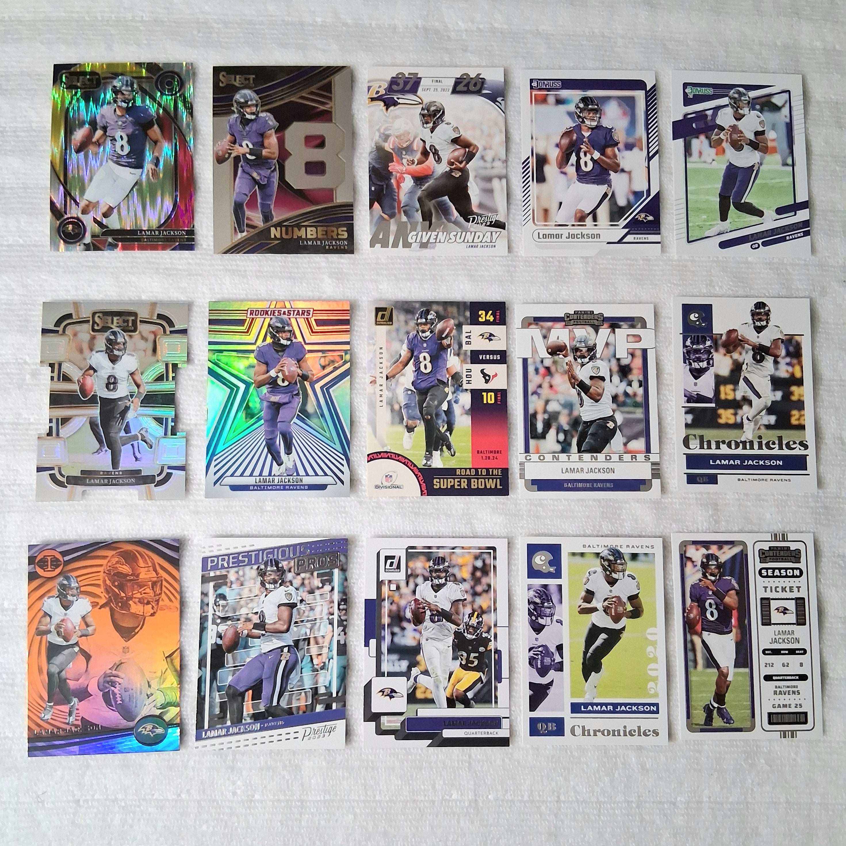 Lamar Jackson Baltimore Ravens 15 Card Lot