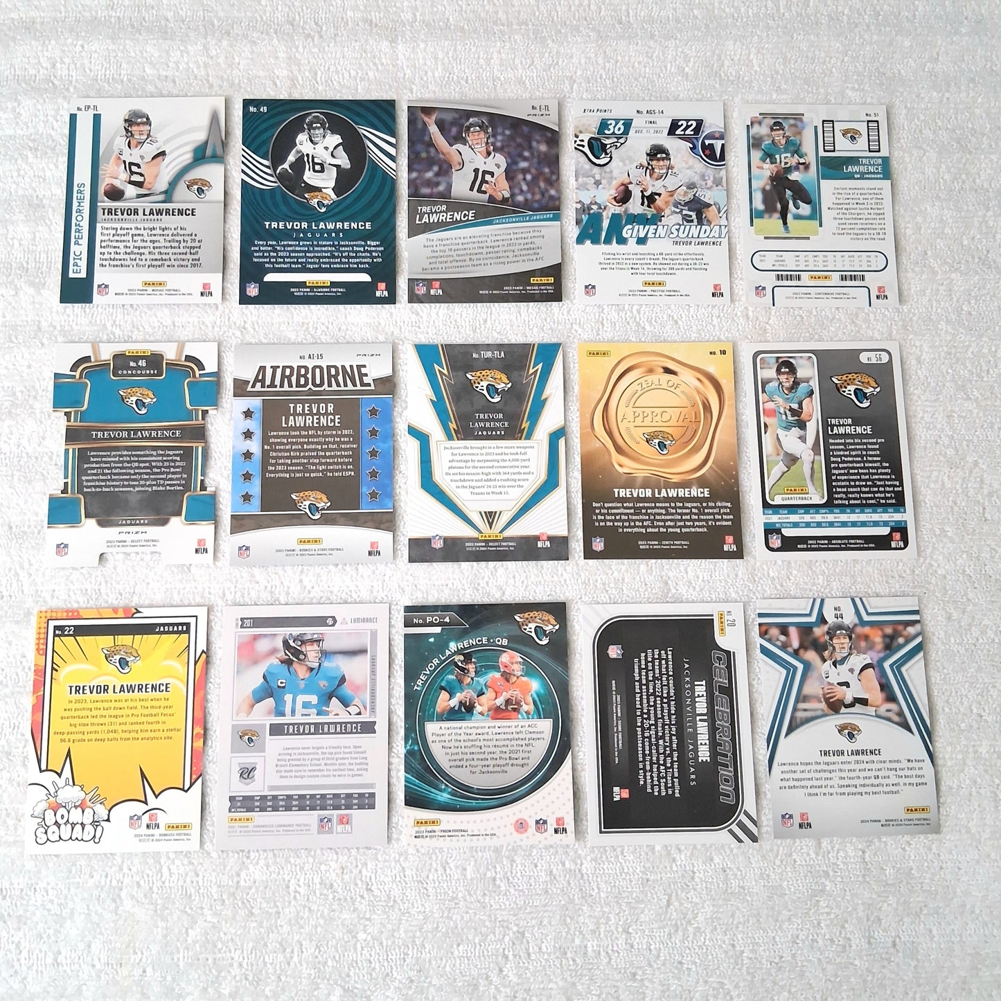 Trevor Lawrence Jacksonville Jaguars 15 Card Lot