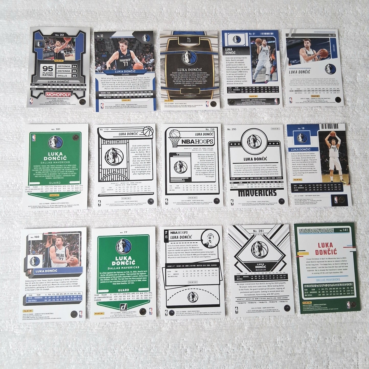 Luka Doncic Dallas Mavericks Base 15 Card Lot