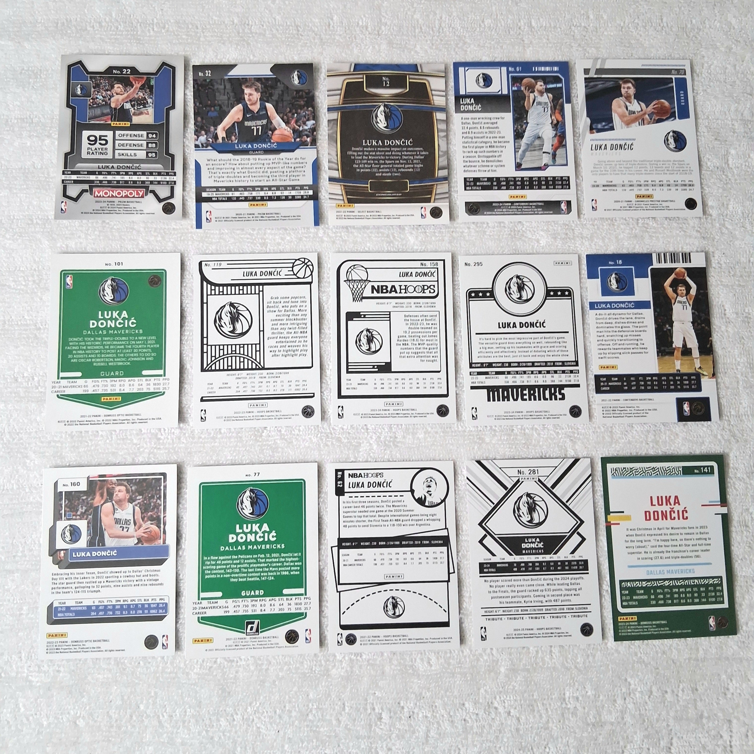 Luka Doncic Dallas Mavericks Base 15 Card Lot