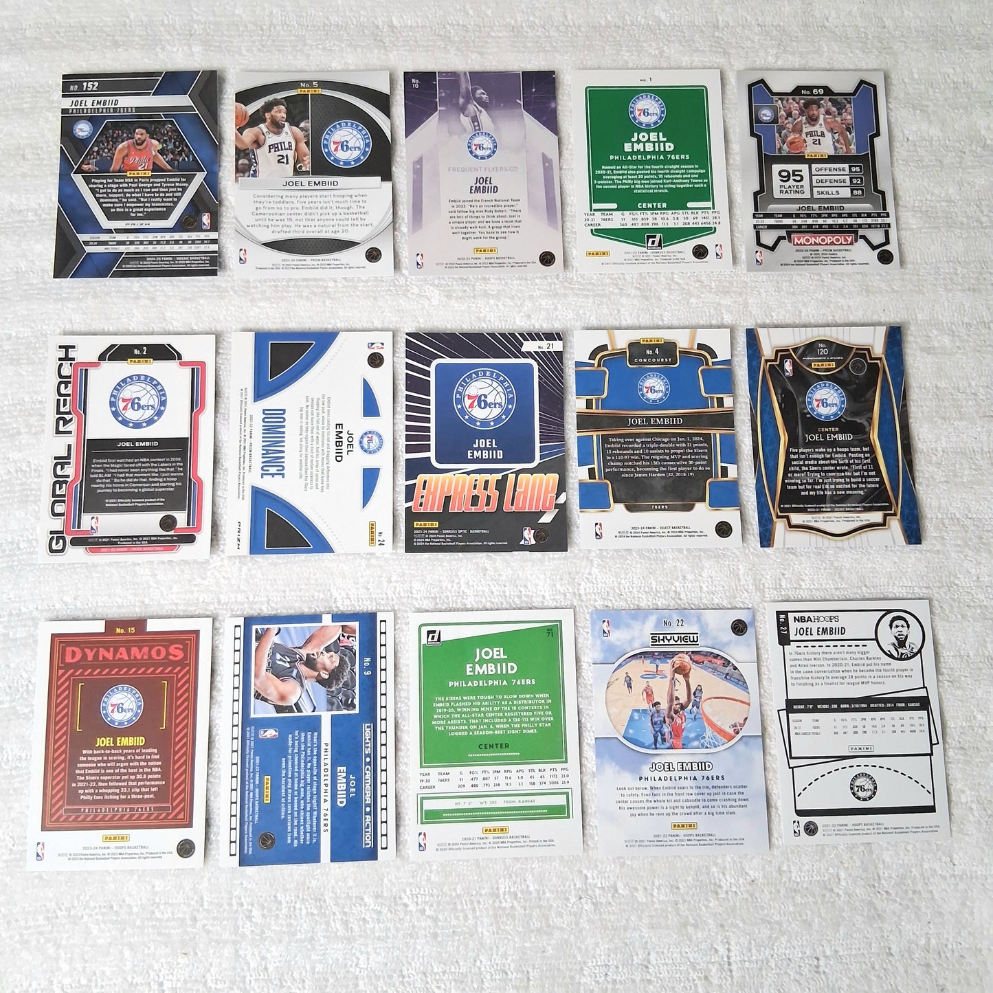 Joel Embiid Philadelphia 76ers 15 Card Lot