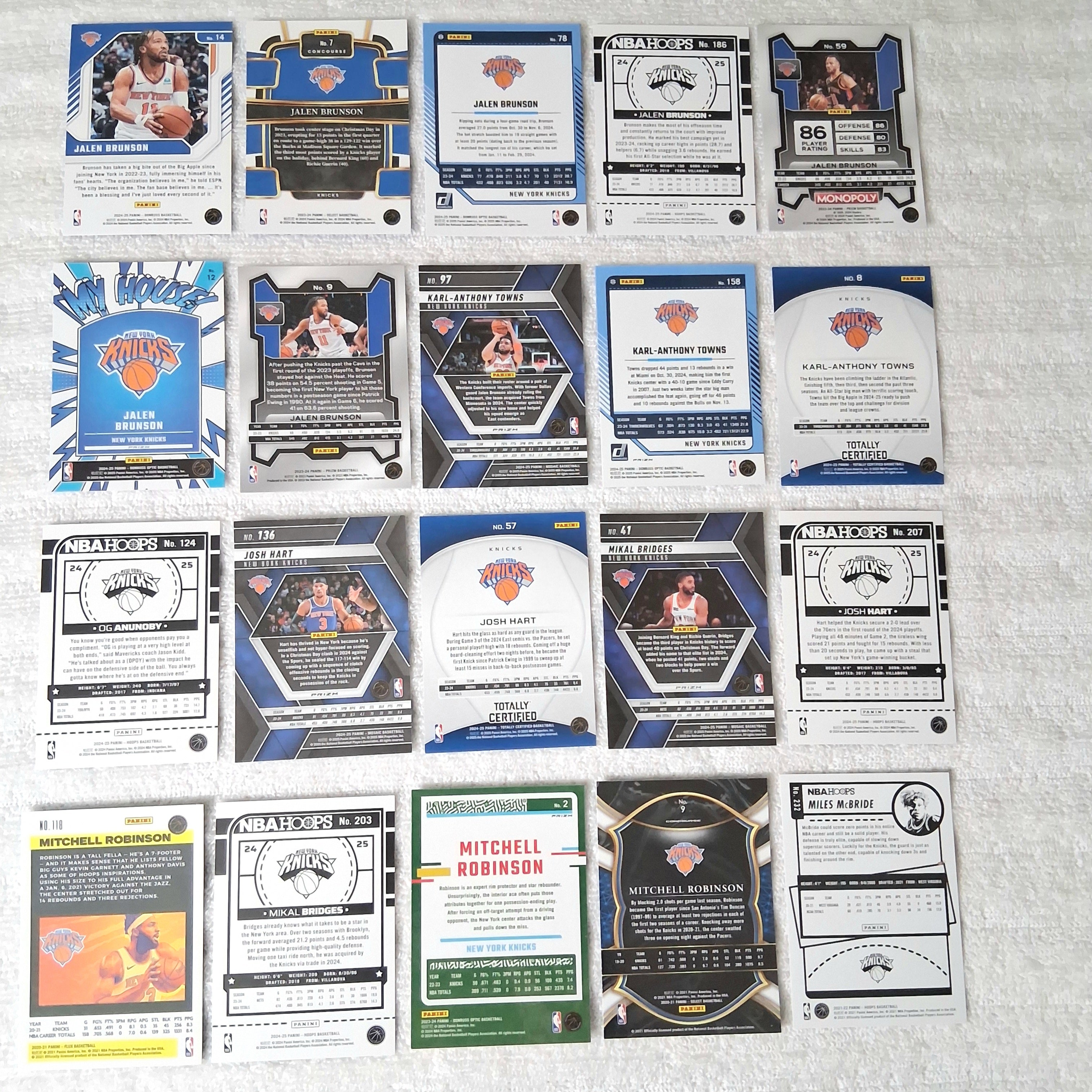 New York Knicks 20 Card Team Lot