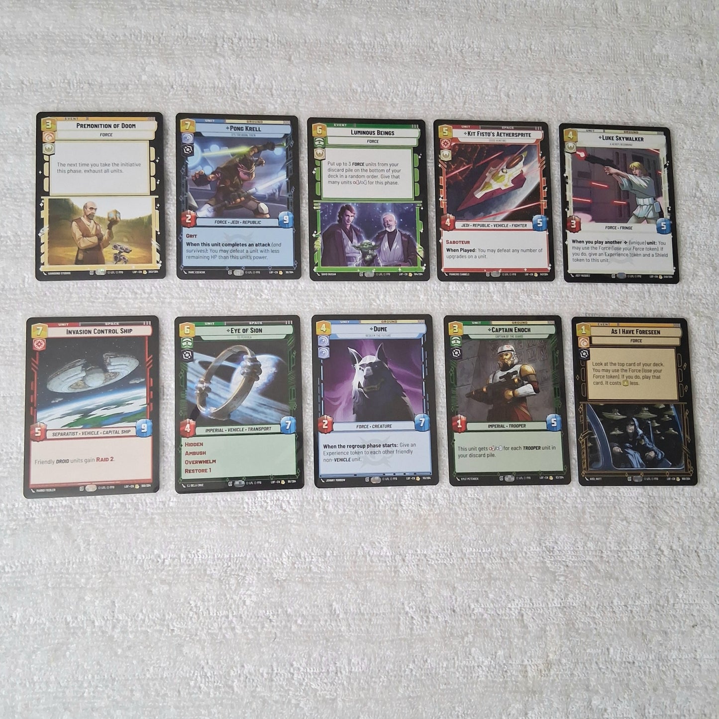 Star Wars Unlimited Legends of the Force Non-Foil/Foil U/C/R Lot of 100