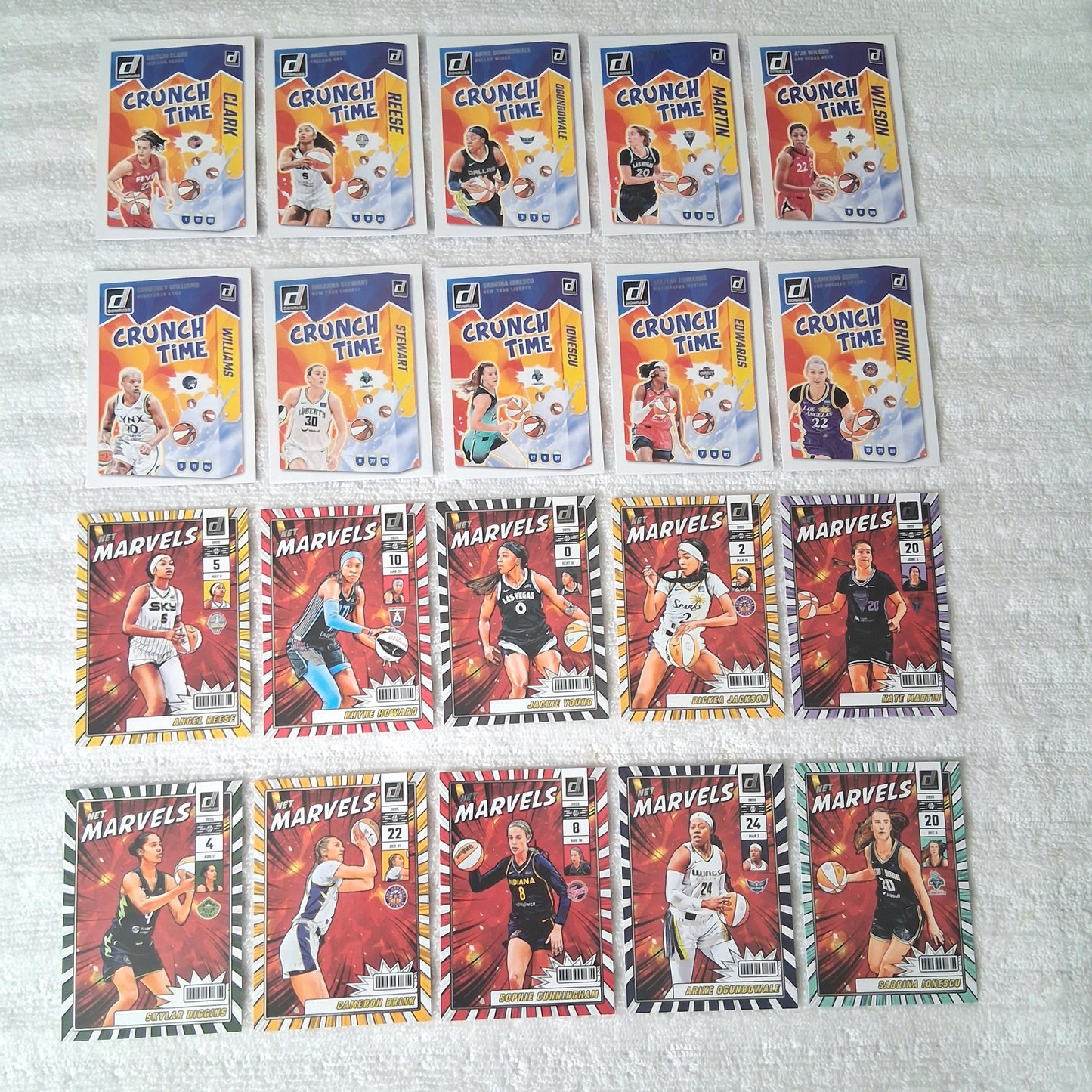 2025 WNBA Donruss Crunch Time & Net Marvels Insert Lot of 20