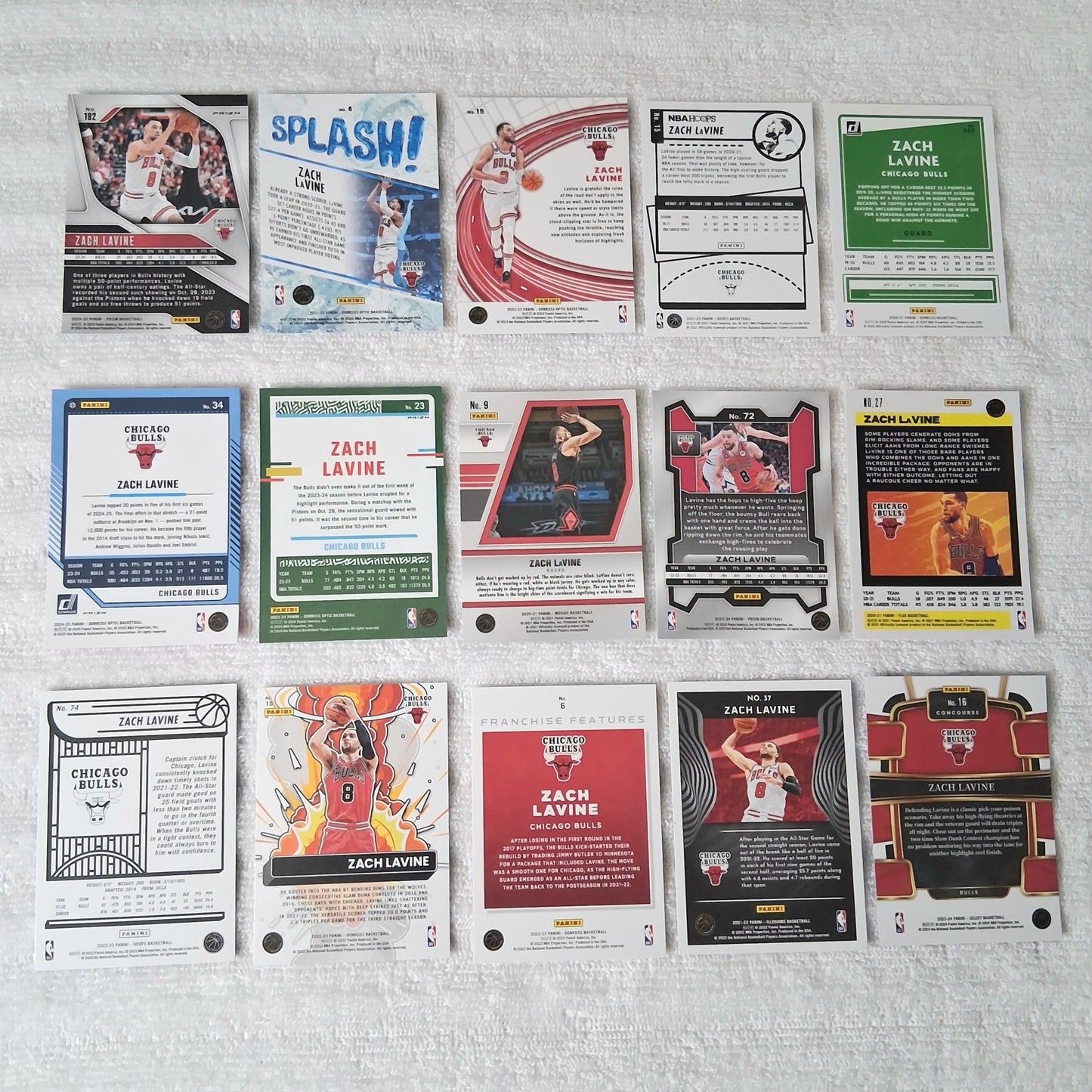 Zach LaVine Chicago Bulls 15 Card Lot