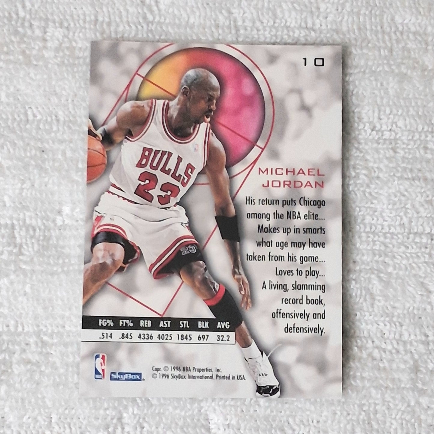 1995-96 Michael Jordan Chicago Bulls Skybox E-XL Black Border #10