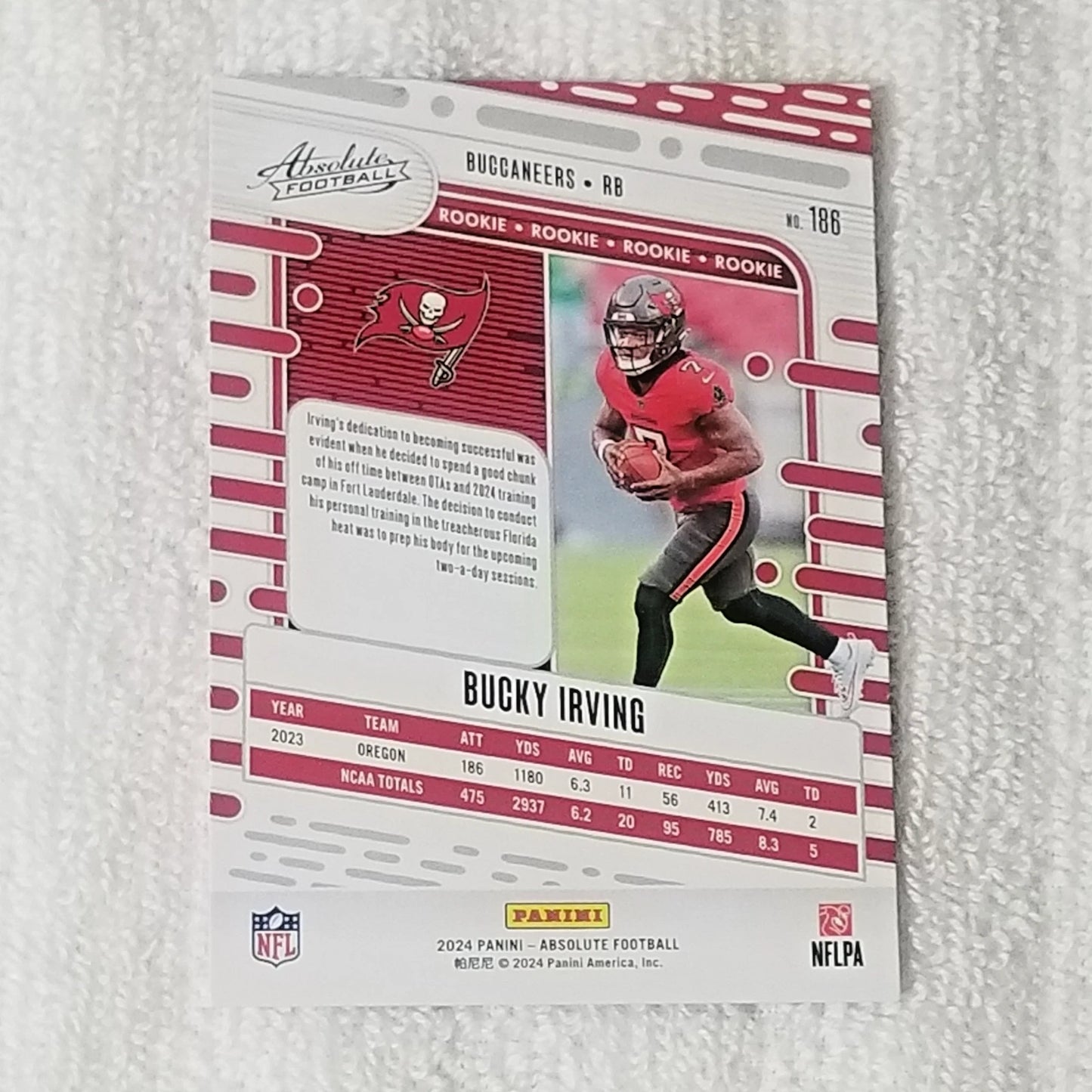 2024 Bucky Irving Absolute Buccaneers Red White Blue Kaleidoscope #186 RC