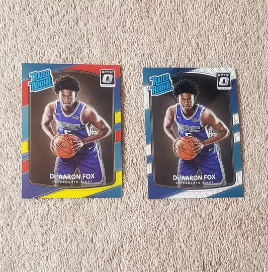 2017-18 De'Aaron Fox Sacramento Kings Rated Rookie Lot of 2